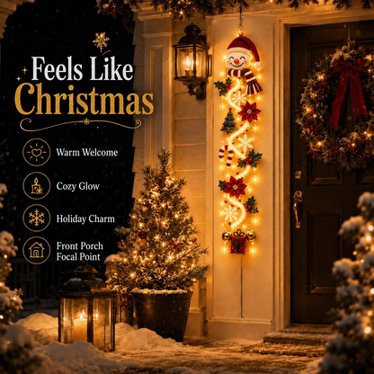 Glowing Christmas Door Hanger | 6 Festive Light Designs