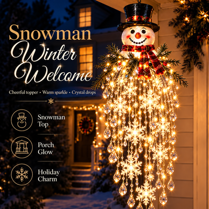 Hanging Snowflake & Crystal LED Porch Décor