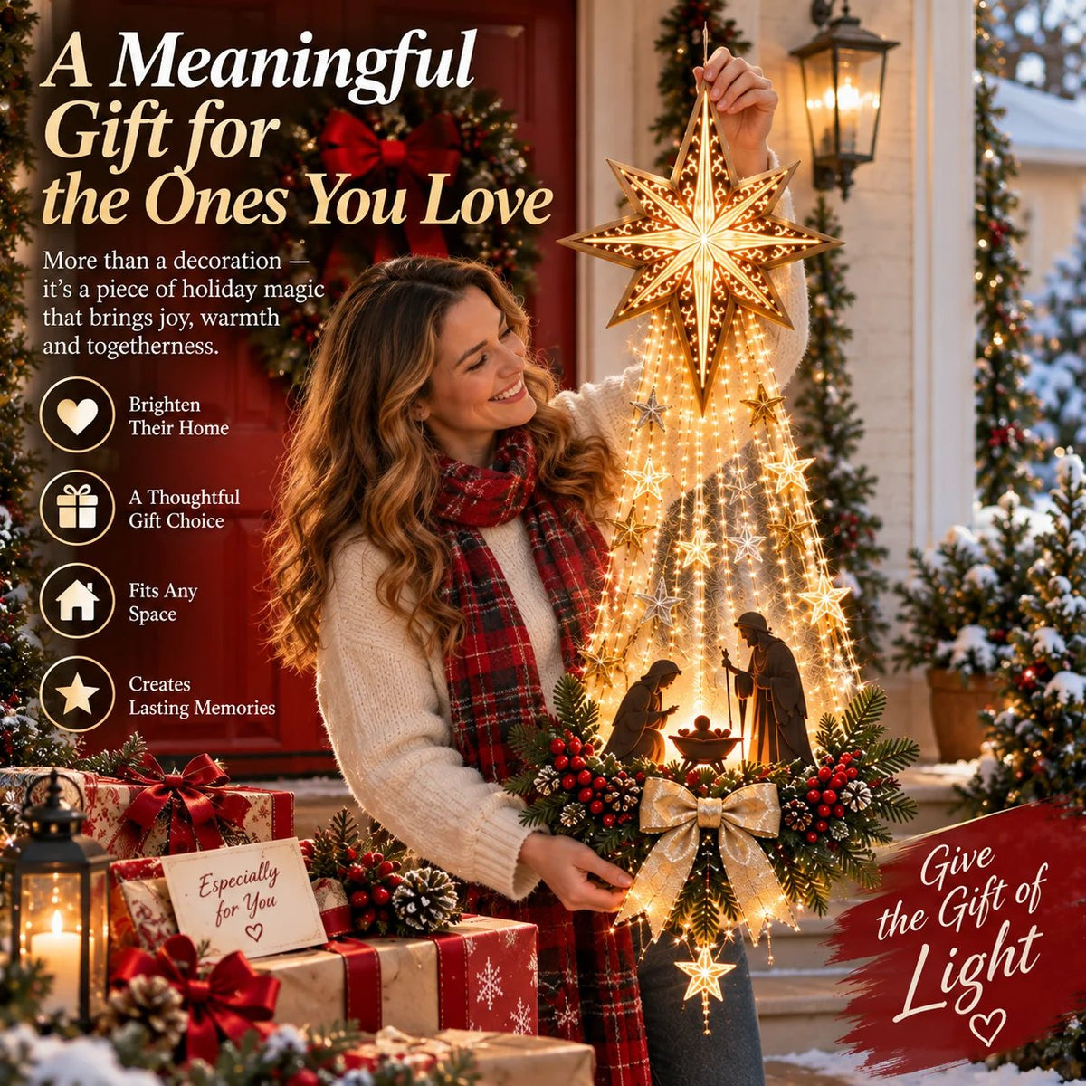 ✨Last Day 50% OFF✨✝️Lighted Bethlehem Star Christmas Wall & Porch Decor