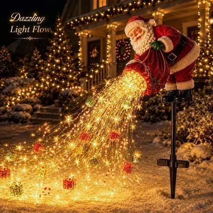2026 New Santa’s Flying Sleigh Gift Cascade – Solar Christmas Garden Light