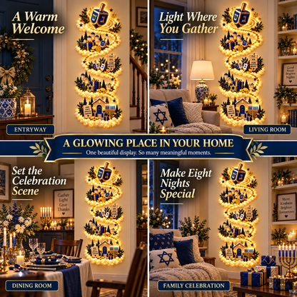 Hanukkah Festival of Lights Wall Decor Collection – 4 Glowing Designs Celebrating Eight Nights of Light